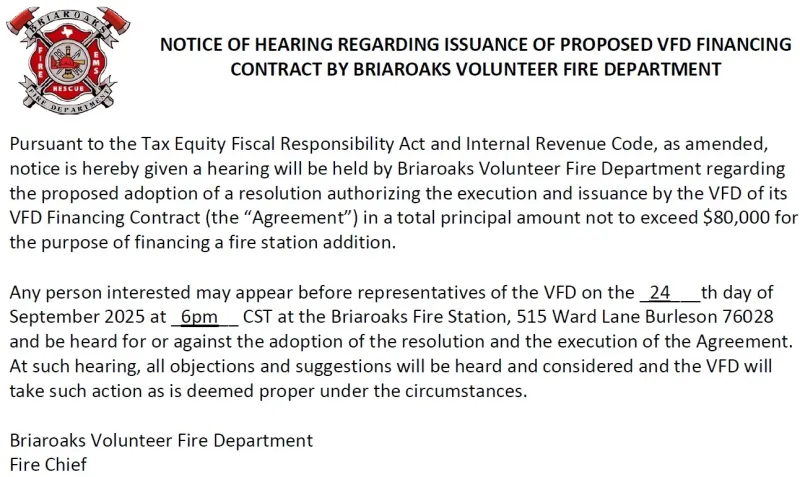 TEFRA notice - station 1